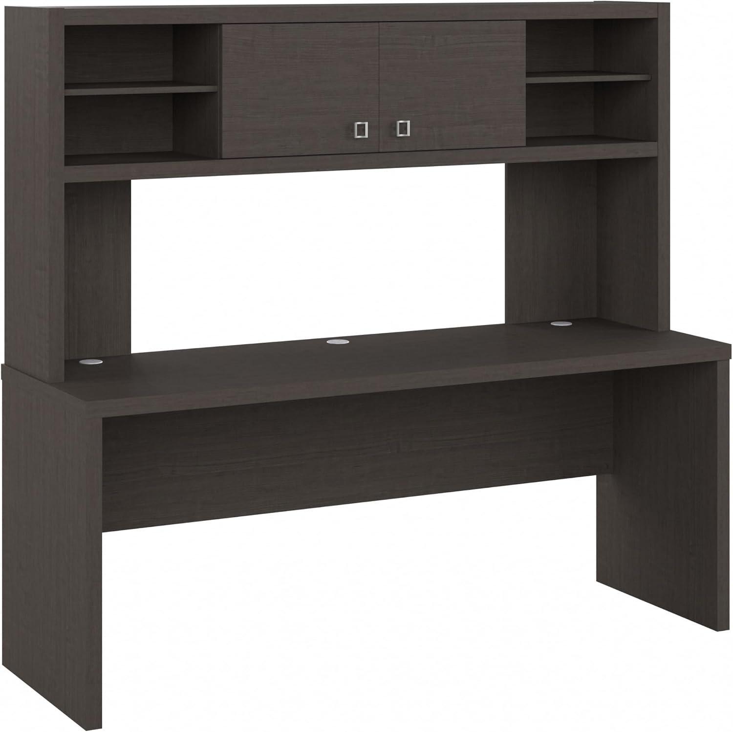 Bush Business Furniture Echo 72W Computer Desk with Hutch in Charcoal Maple