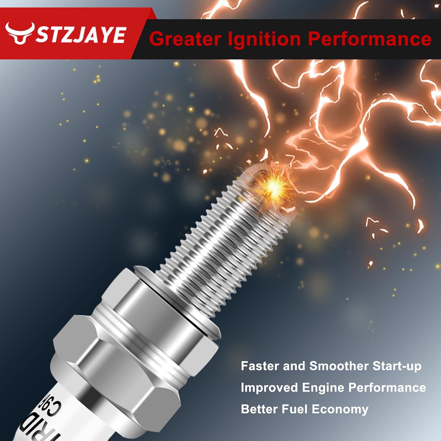 Iridium Spark Plugs 4Pack 3521 Compatible with Ranger/RZR 900XP for RZR 570 for FZ6R for TTR250 for 749 for TC250 for DR350 for RF600 for Z1000 for Daytona 675 for ZZR 600MTX RTX CR9EIX 6263