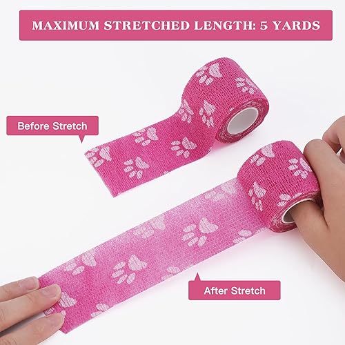 Miniatura 10 de Vet Wrap - Vendaje autoadherente, vendaje cohesivo, cinta multifunción para perros, gatos, caballos, pájaros, animales, no tejida, cinta deportiva