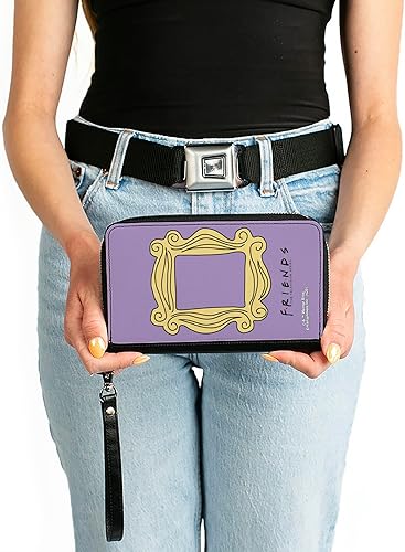 Miniatura 3 de Cartera con cremallera de PU para mujer, rectangular, marco de mirilla Monicas, color amarillo lavanda