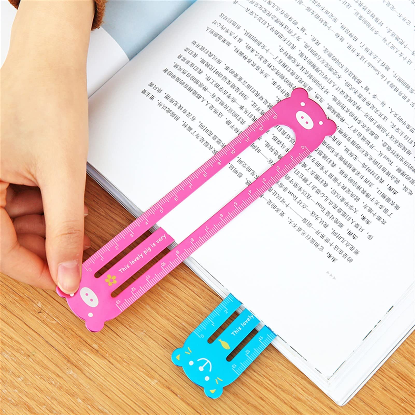SUNESA Lesezeichen Fromthenon Cute Animal Lineal 13cm Koreanes Metall Lesezeichen Paper Clips Notebook und Journals Accessoires Büro- und Schulmaterialien Buch Markierungen (Color : 2)