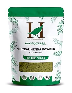 H&C 100% Pure Neutral Henna Powder/Colorless Henna/Senna Powder/Cassia Obovata 227g / 1/2 lb / 8 ounces For conditioning your hair without coloring.