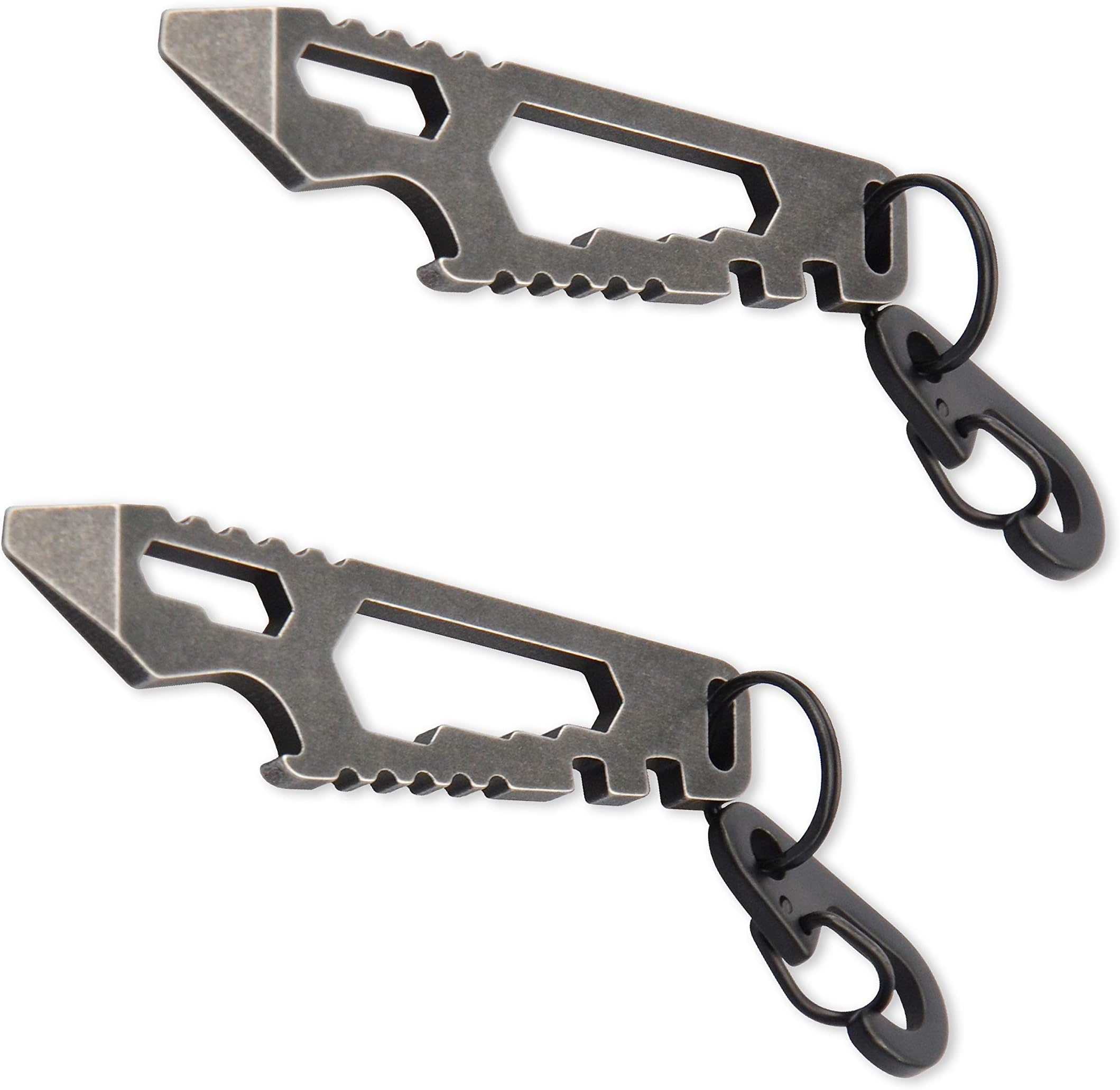 Munkees 2 x Keychain Multi-Tool Shark Bottle Opener Multitool Key Tool Stainless Steel Double Pack 25109