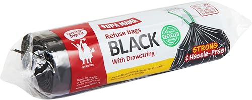 Supa Mama 20 Refuse Bags, Black