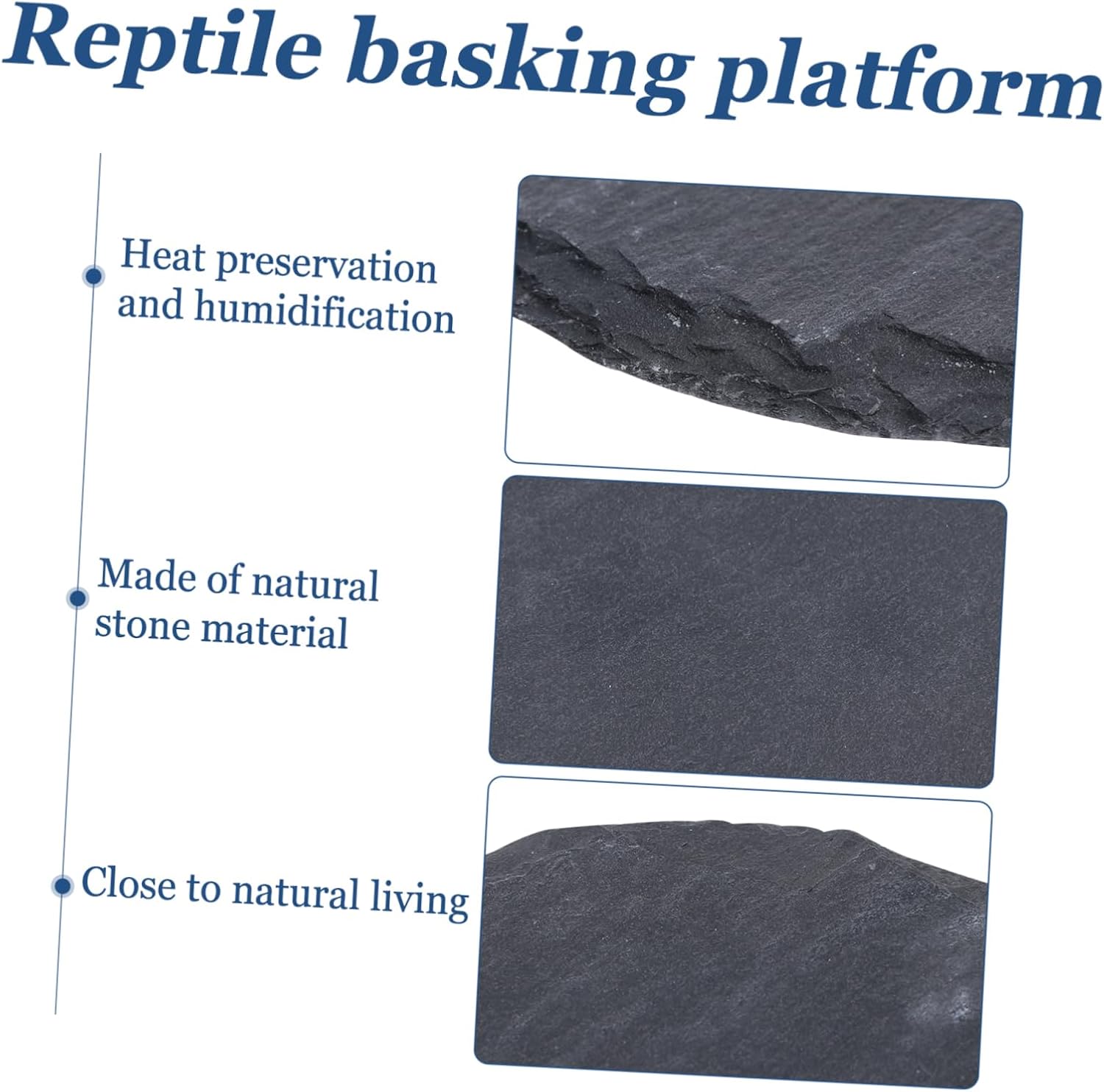 2Pcs Reptile Basking Stone Dish for Snake and Small Pets