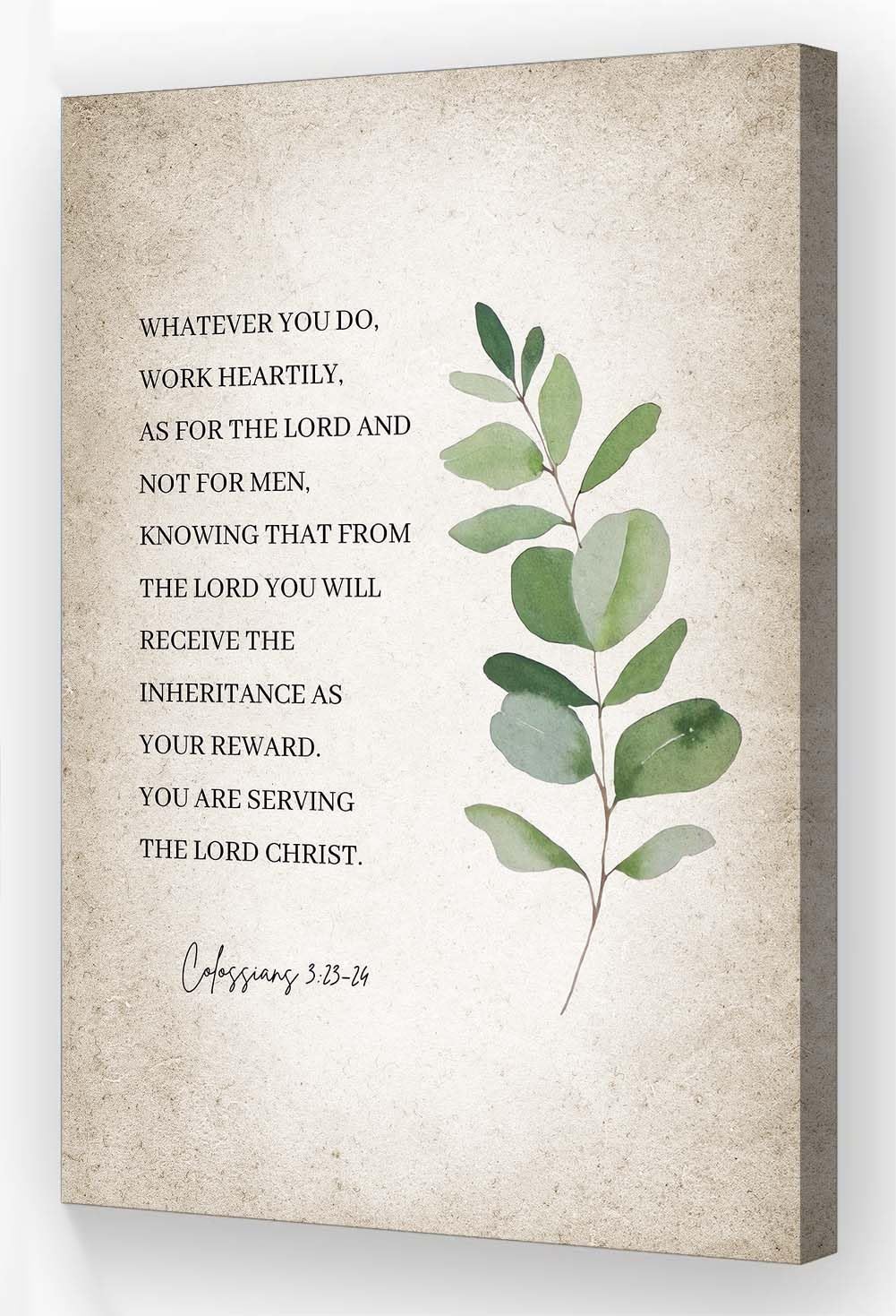 Jaesxxco Colossians 3 23-24 Bible Verse Wall Art Christian Quote Poster Scripture Art Print for Living Room Modern Bedroom Artwork for Hallway Pictures Unframed 8x10inch