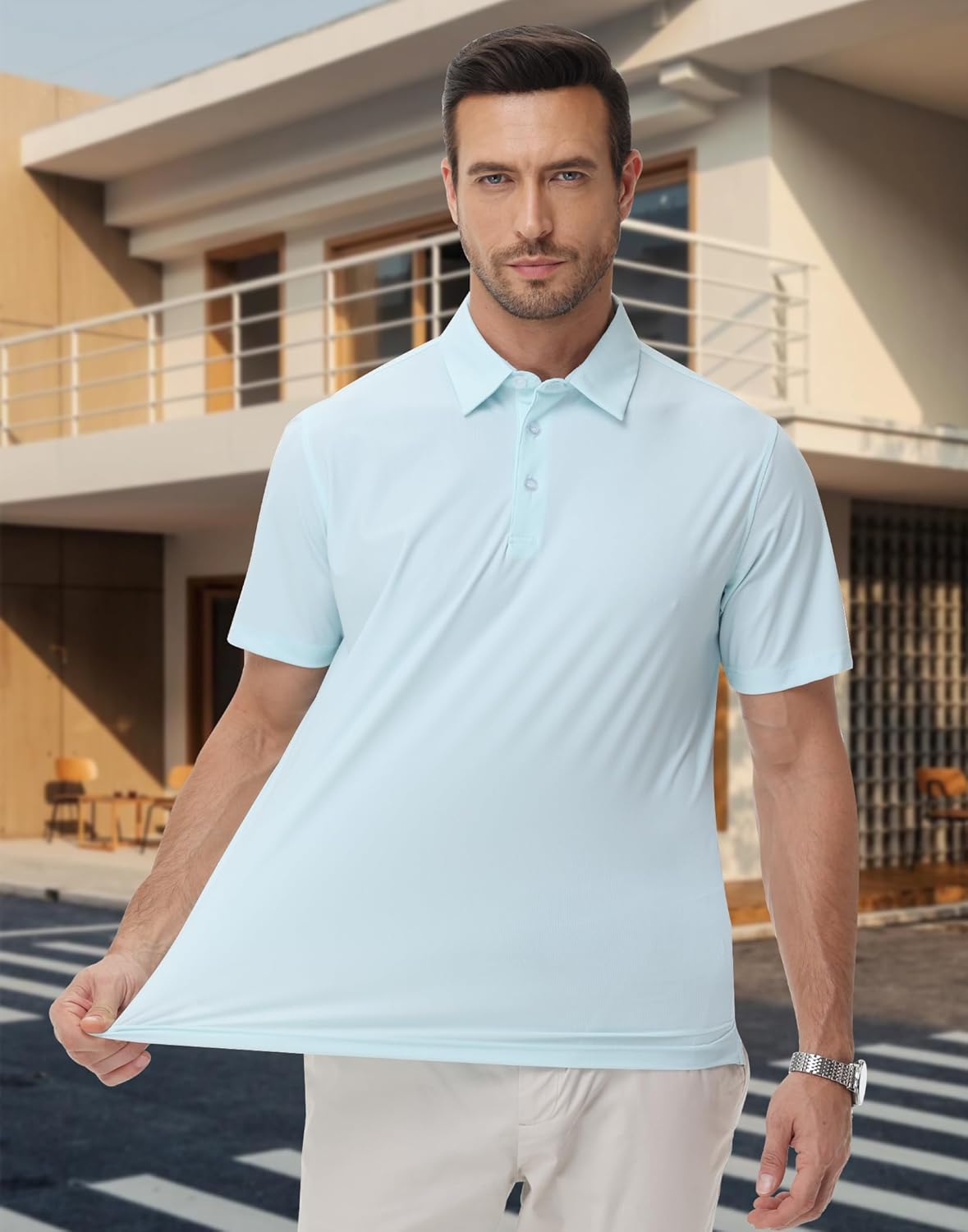 Mens Golf Shirt Short Sleeve Dry Fit Athletic Casual Performance Mens Polo Shirts Moisture Wicking Golf Polos for Men - Image 6