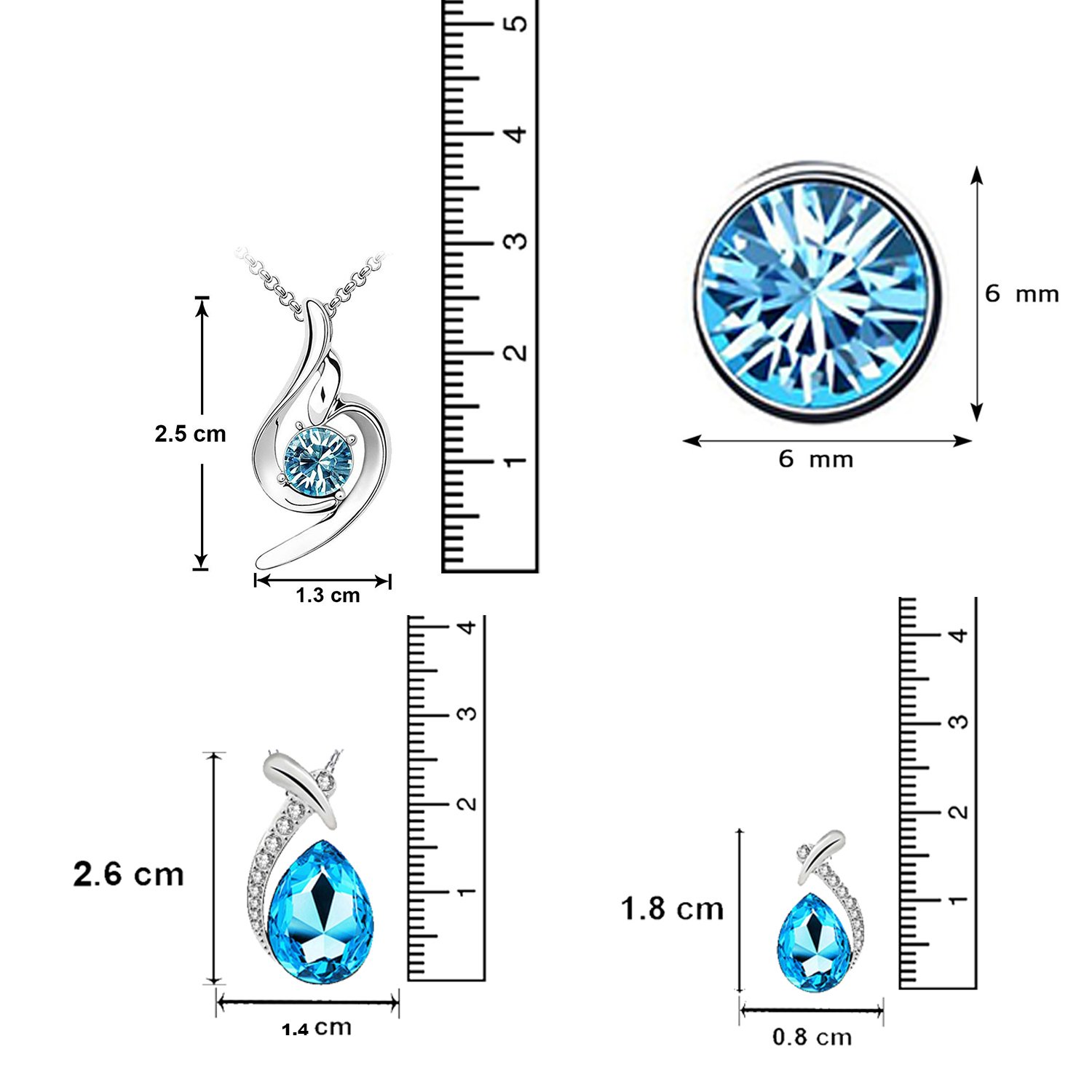 Om Jewells Alloy and Cubic Zirconia Pendant Sets And Finger Ring for Girls & Women (Set of 2) (White) 1