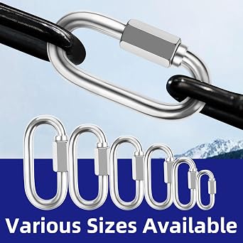 1.6 Inch Quick Link, Heavy Duty Chain Link, 304 Stainless Steel Screw Chain Connector, 1/8