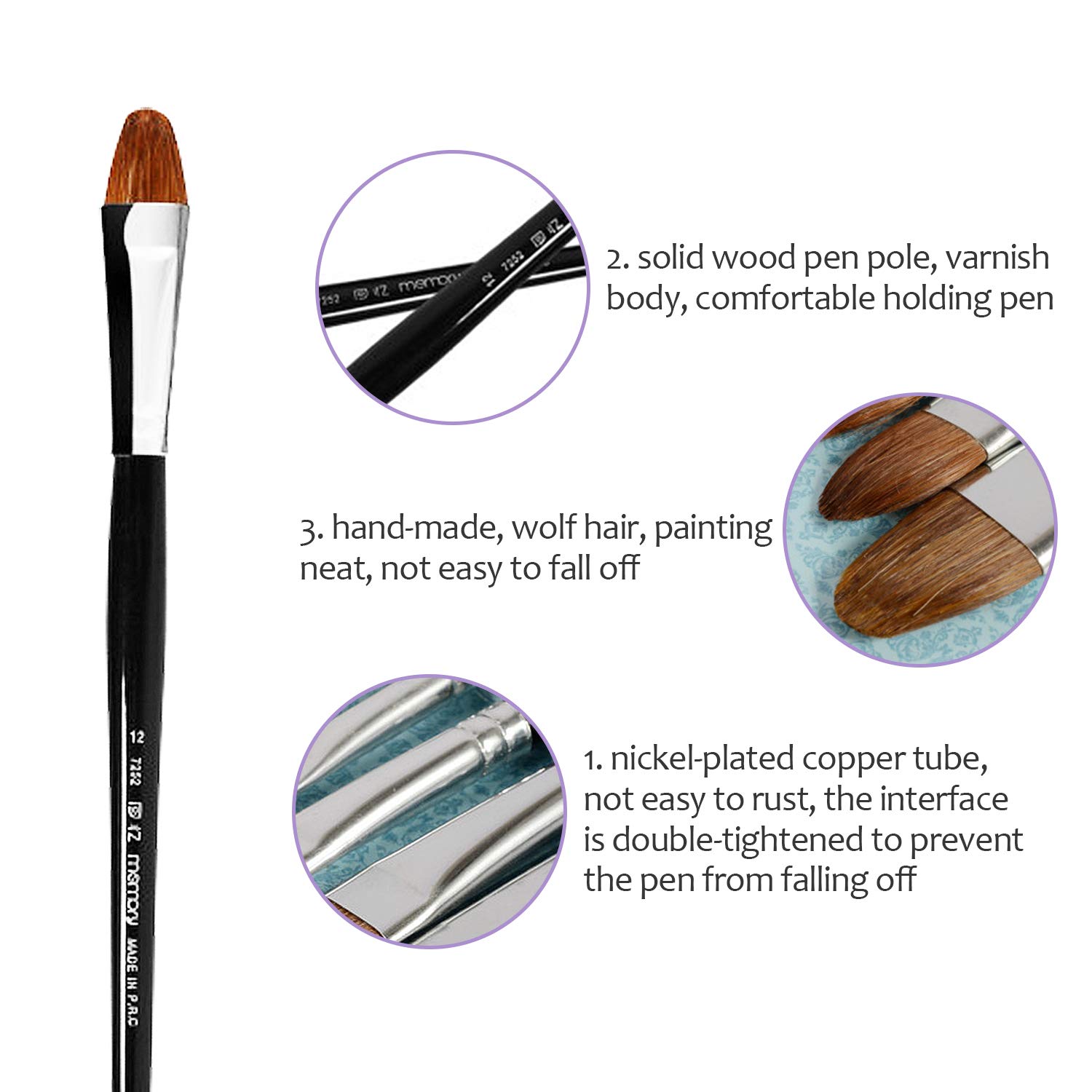 Set 7 Pennelli Acquerello Pelo Di Zibellino - Puntata Tonda Per Artisti Professionisti - Foto 9