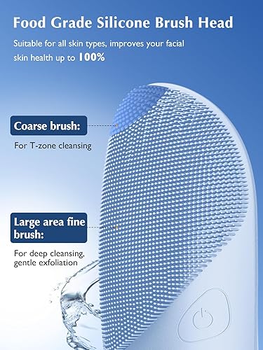 Miniatura 8 de COSLUS Cepillo de limpieza facial Limpiador facial de silicona IPX7 Cepillo de lavado facial recargable impermeable, 4 modos de limpieza, cepillo