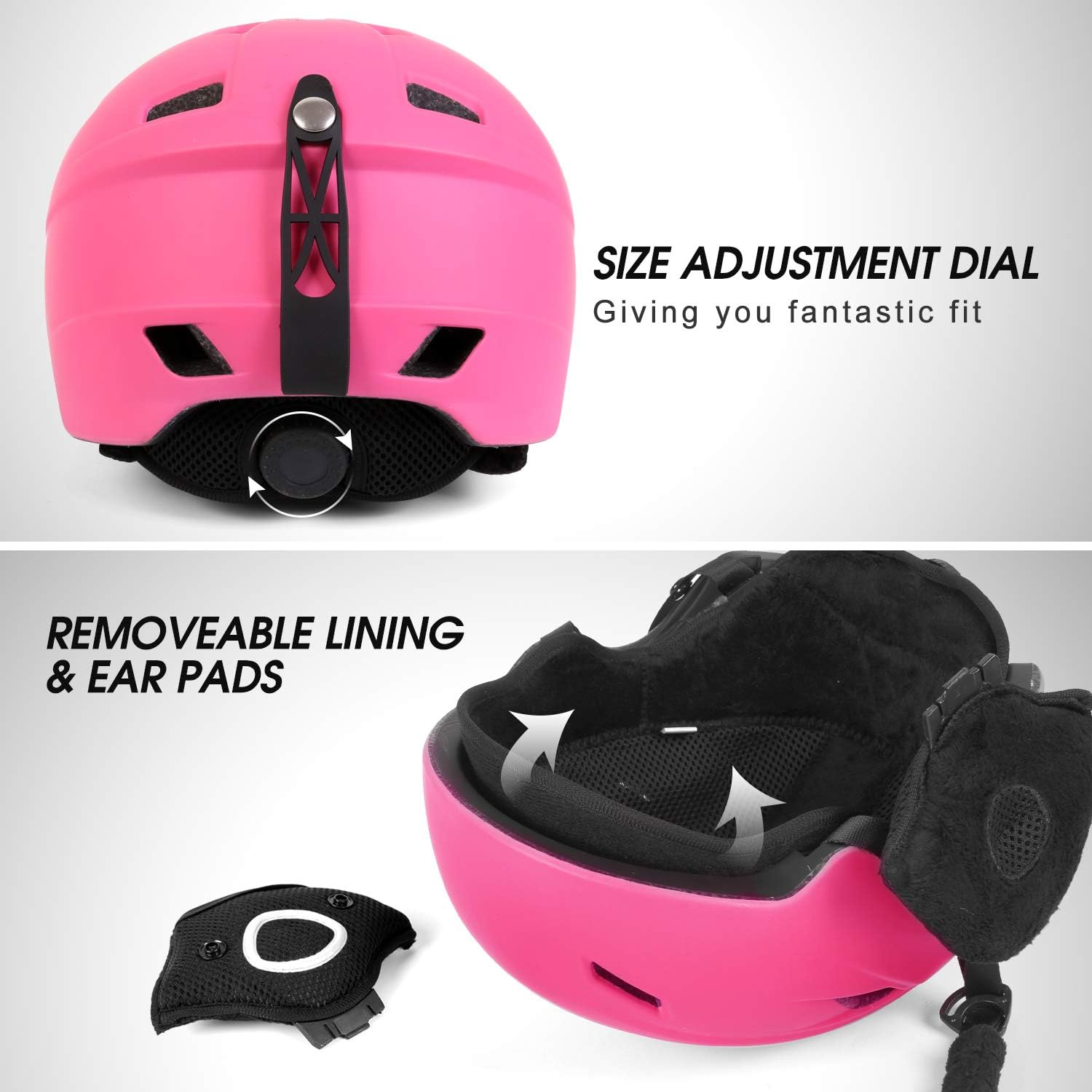 Odoland Snow Ski Helmet and Goggles Set, Sports Helmet and Protective Glasses - Shockproof/Windproof Protective Gear for Skiing, Snowboarding, Motorcycle Cycling, Snowmobile : Sports & Outdoors