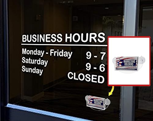 Miniatura 3 de Marketing Holders Soporte para tarjetas de visita de montaje en ventana con ventosas para tarjetas de citas de 3.5 x 2 pulgadas, acrílico