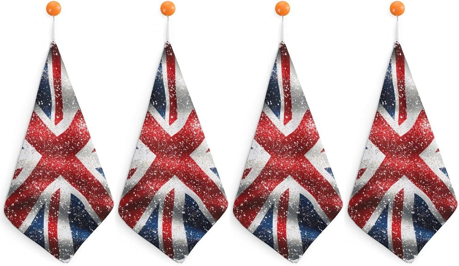 England Shining UK Flag Print Towel Hand Towels Decorative Towel for Bathroom Kitchen Shower Gym 4PCS