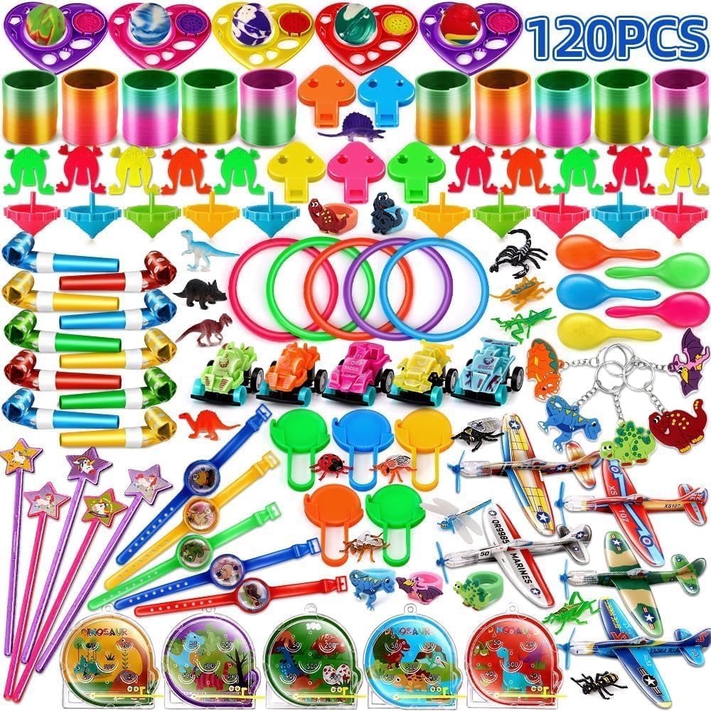 SNAPTRON Party Favors for Kids Goodie Bags Fillers - 120Pcs Stocking Fillers For Kids, Return Gifts For Birthday Party Kids Pinata Fillers Goodie Bags Party Favours For Kids Small Toys Mini Toys