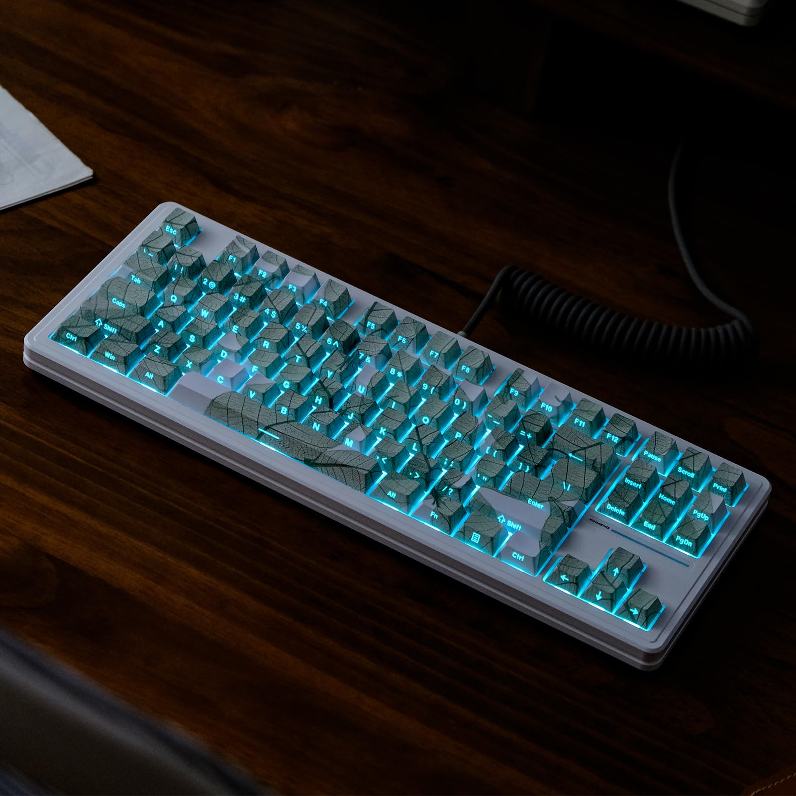 136 Key Gradient Green PBT Keycaps - Cherry Profile Side Print Shine Through