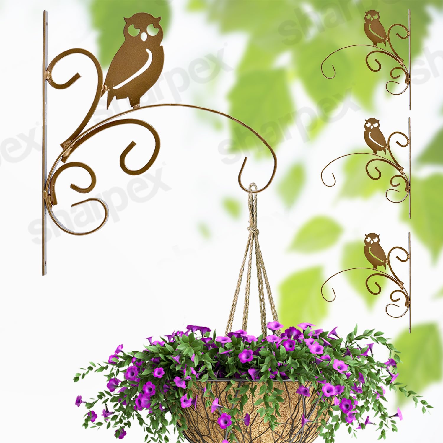 Sharpex Wall Mounted Metal Bracket | Decorative Wall Hook Plant Hanger for Hanging Pots, Bird Feeders, Flower Baskets, Planters, Lanterns, Lamps, and Wind Chimes for Indoor/Outdoor Use (Gold, 4 Pc) (B08VJ9R358) Amazon Price History, Amazon Price Tracker