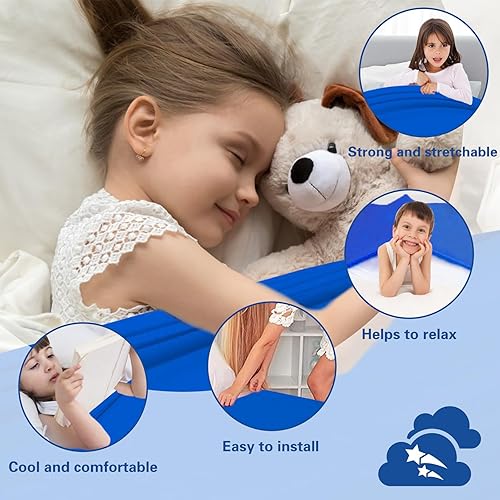 Miniatura 6 de Sábana de compresión sensorial para niños con necesidades especiales, para comodidad durante toda la noche, alternativa transpirable y elástica a