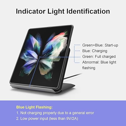 Miniatura 6 de Para Samsung Galaxy Z-Fold Cargador inalámbrico estación de carga inalámbrica rápida 2 en 1 para Samsung Galaxy Z Fold 543, soporte de carga de 3