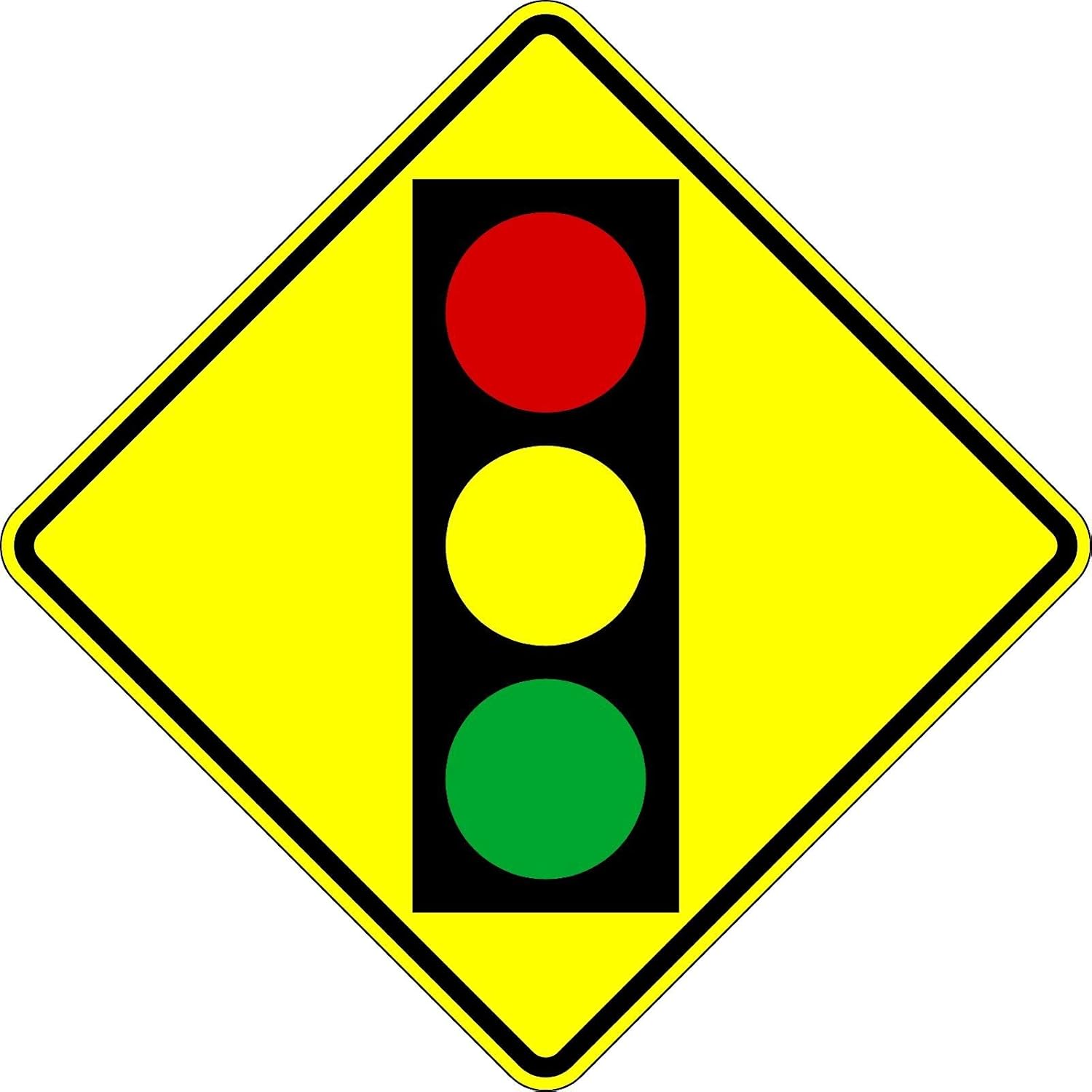 Signal Ahead Symbol Sign - 30 X 30 Warning Sign. A Real Sign. 10 Year Orafol Warranty