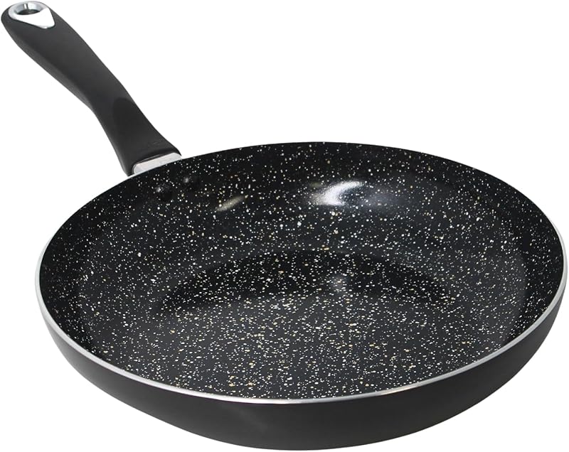 IMUSA 10 Inch Bistro Cera Aluminum Speckled Black Ceramic Fry Pan | Ideal for Frying and Sautéing