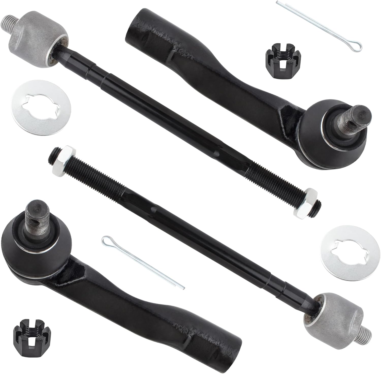 4PC Front Inner and Outer Tie Rods EV800442 ES800310 ES800309 for Lexus IS300 2001-2005, Steering Tie Rod Kit, Front Tie Rod End, Tie Rod End Kit