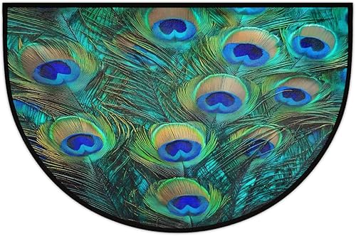 Miniatura 4 de Peacock Animal Feathers - Tapete para puerta de entrada interior, antideslizante, absorbente, 24 x 36 pulgadas, resistente al desgaste,