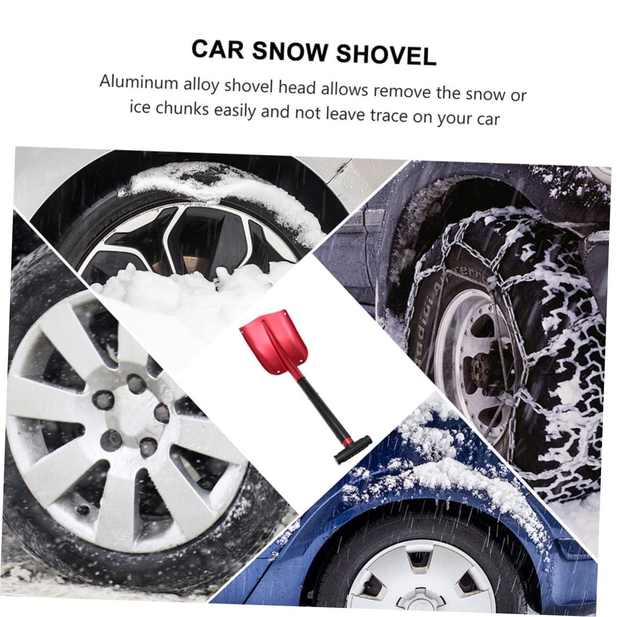 Pala da Neve Pieghevole in Alluminio per Auto Raschietto per Ghiaccio, Pala Larga Leggera Smontabile per Rimozione Neve e Ghiaccio Invernale, Attrezzo Emergenza Veicoli