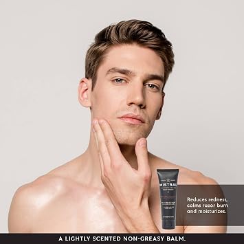 Mistral Bourbon Vanilla After Shave Balm for Men, Non-Greasy, 2.7 Fl Oz