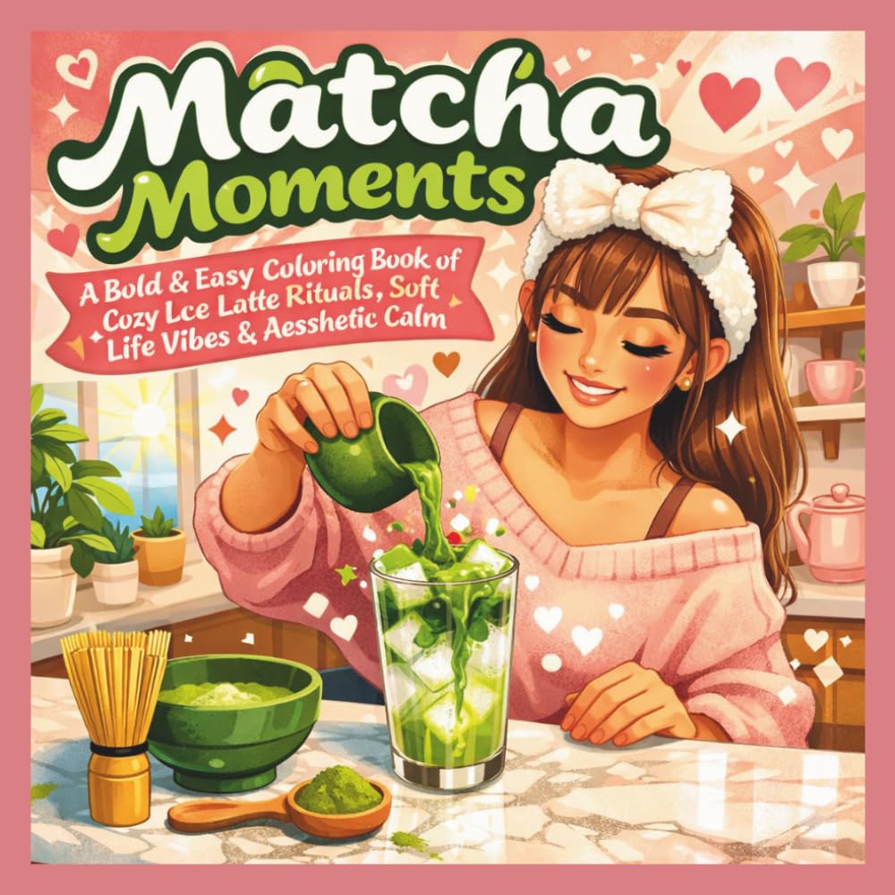 Matcha Moments: A Bold & Easy Coloring Book of Cozy Iced Latte Rituals, Soft-Life Vibes & Aesthetic Calm