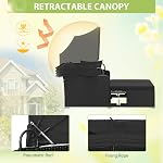 ORALNER Outdoor Daybed, 2-Person Wicker Patio Sofa with Retractable Canopy, Cushions & Pillows, 2 Side Trays, Double Sofa Bed PE Rattan Sunbed Lounger for Deck Poolside Garden Balcony (Black)