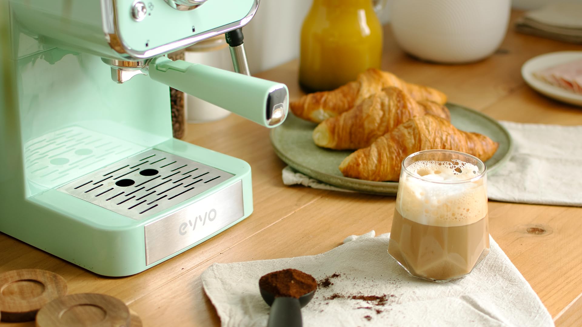 EVVO Cafetière expresso intense rétro, 15 bars, vintage EVVO Cafetière expresso intense rétro, 15 bars, vintage