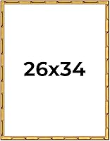 Vista 125 de Poster Palooza Marco de madera maciza de bambú dorado de 12 x 8 pulgadas con acrílico UV, respaldo de tablero de espuma y accesorios para colgar