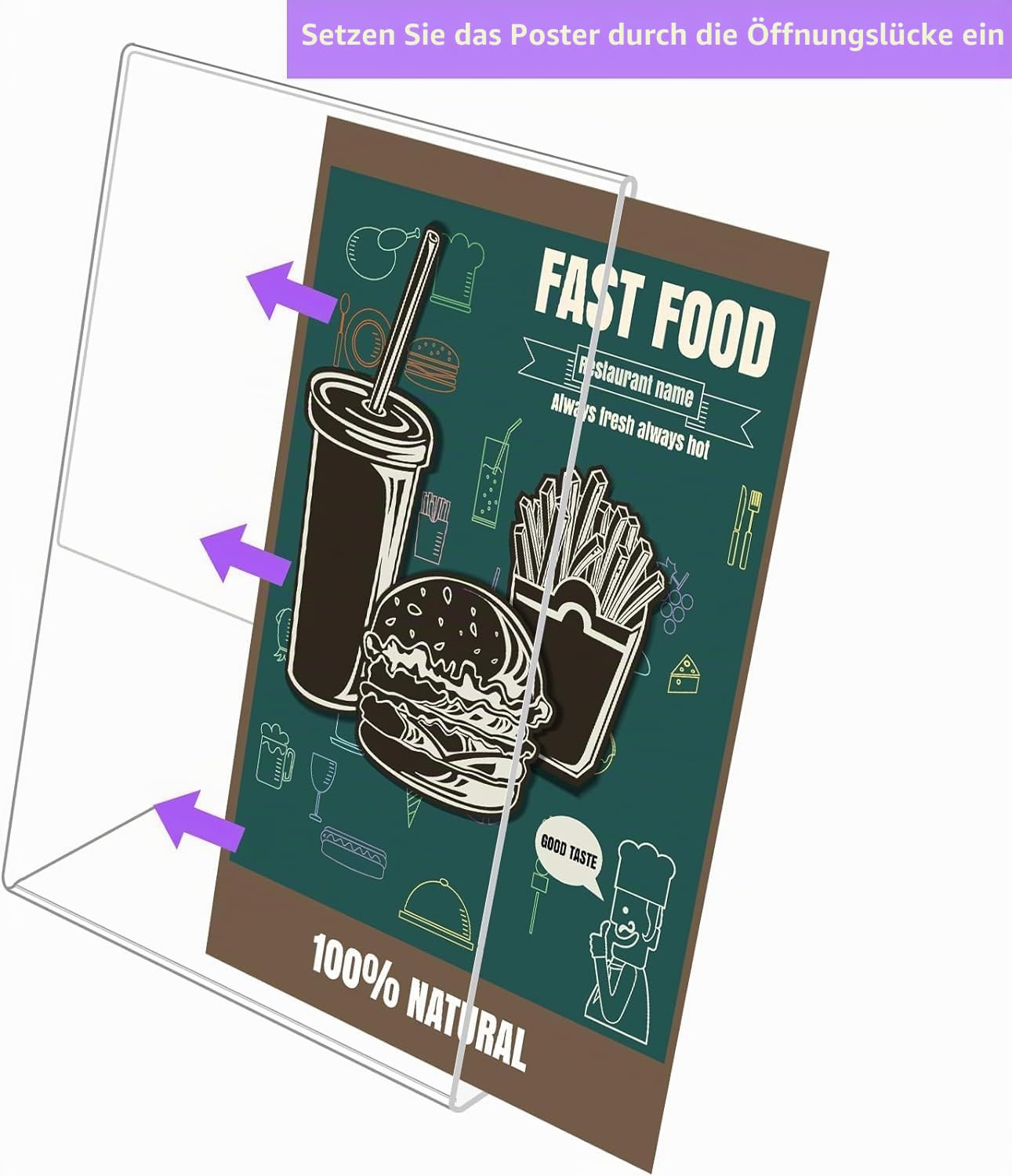 10 Stück A5 Acryl Tischaufsteller, Transparenter Aufsteller Kunststoff Menü Rack Display (A5-L 10Pack)