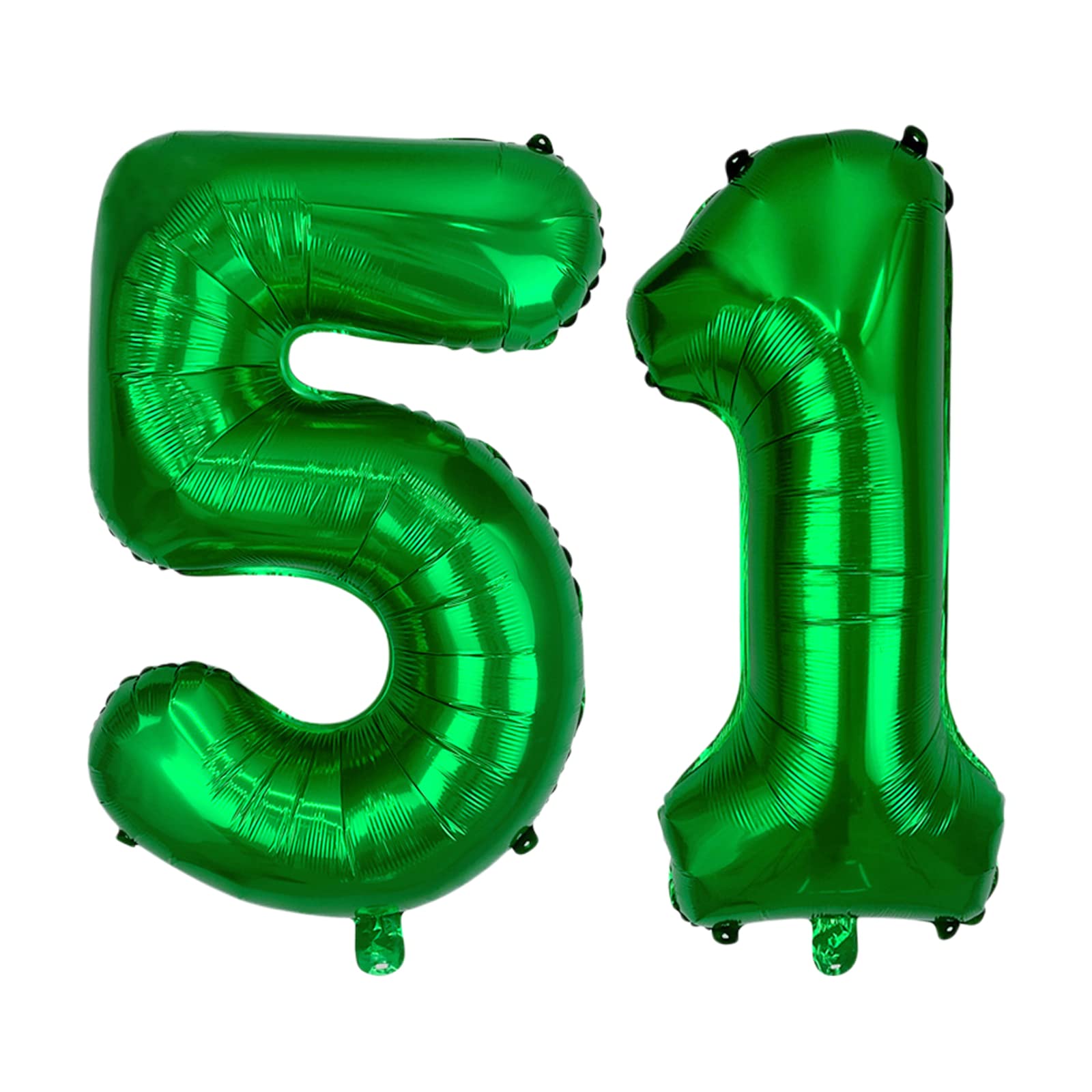 Number 51 Balloons 32 Inch - Silver Foil Birthday Balloons For 51st Party Decorations