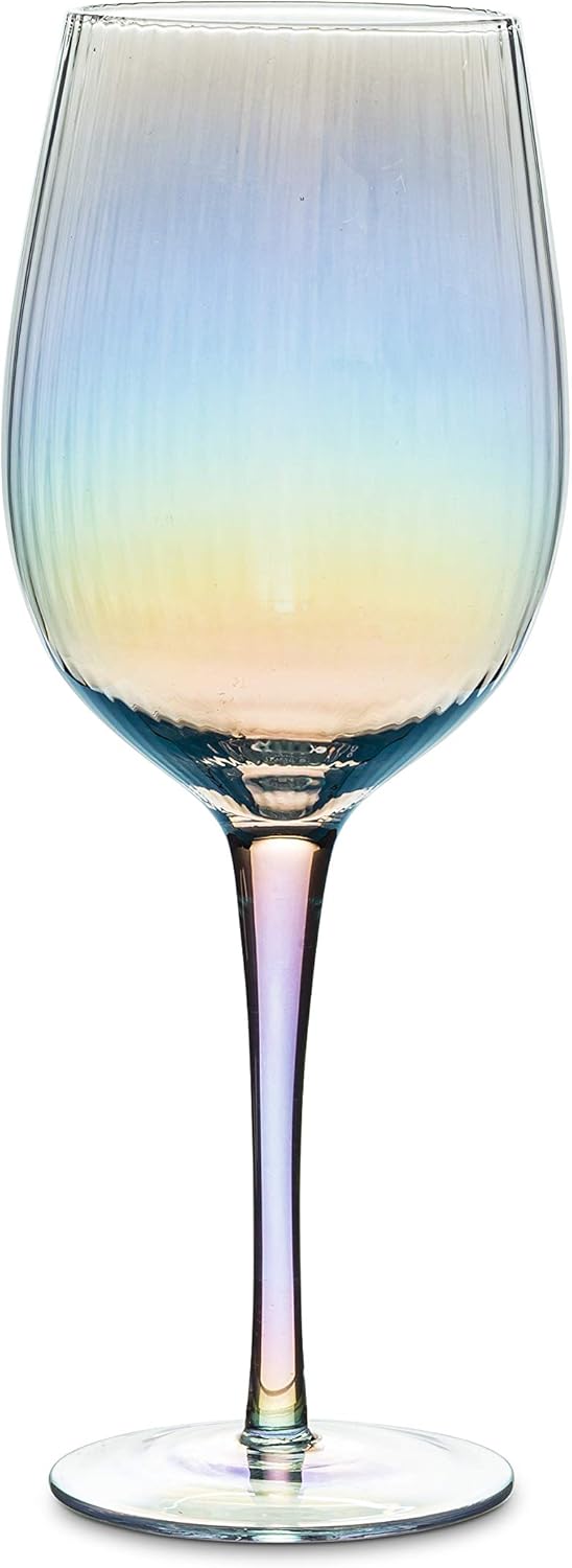 Abbott Collection 27-IRIS-WHT Small Optic Goblet, 9 inches H, Lustre