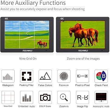 FEELWORLD FW703 7 Inch DSLR On Camera Field Monitor 3G SDI 4K HDMI Input Output Video Assist Peaking Focus IPS Full HD 1920x1200