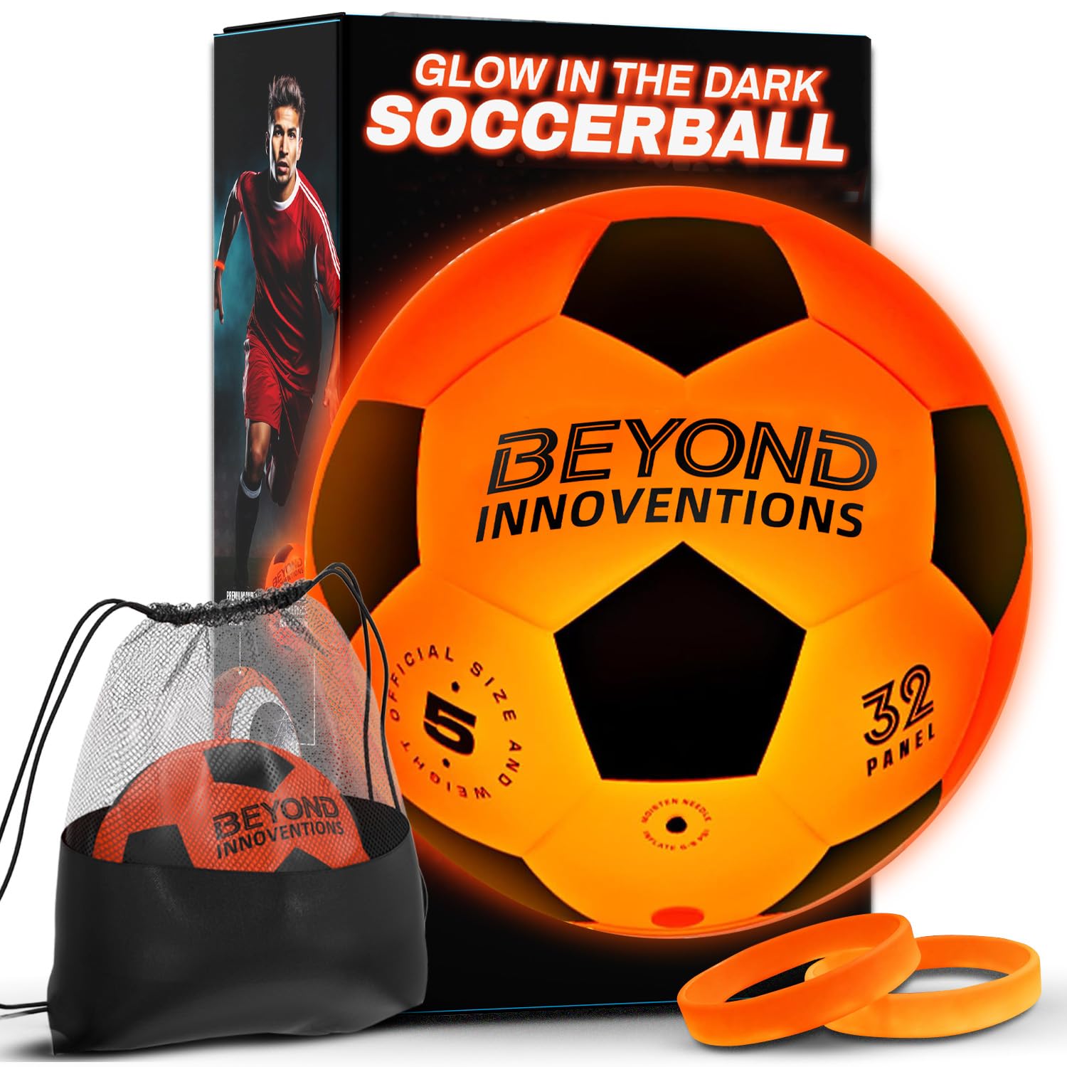 Light Up Soccer Ball - Soccer Gifts for Boys & Girls 8-15+ Year Old- Glow in the Dark Soccer Ball | Size 5 | Cool Birthday Gift Ideas for Kids / Teen - Glow Up Soccer Christmas Toys for Girls and Boys