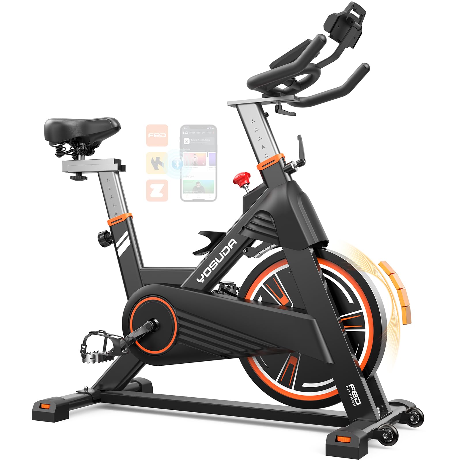 PRO Magnetic Exercise Bike 350 lbs Weight Capacity - Indoor Cycling Bike Stationary with Comfortable Seat Cushion, Silent Belt Drive 010C