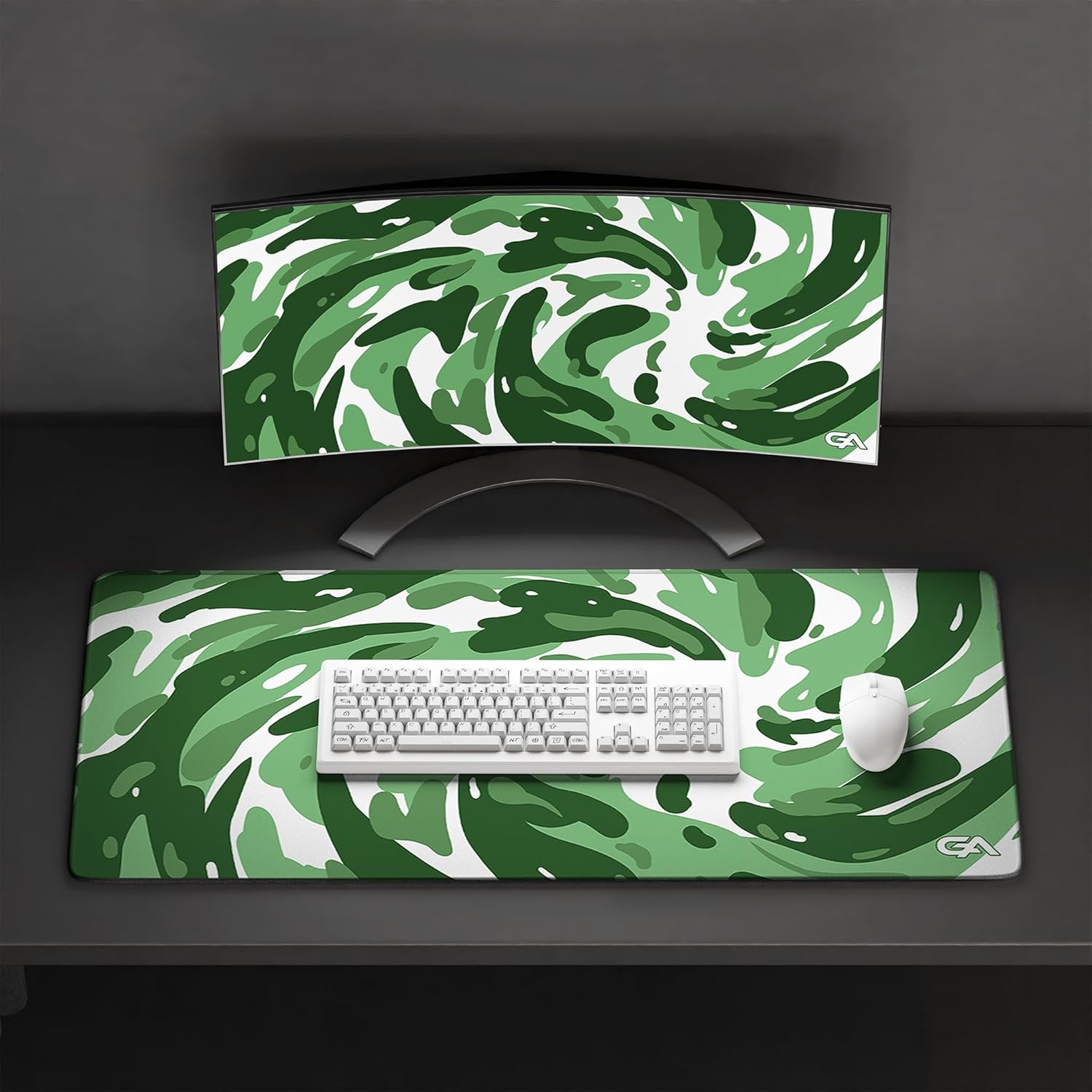 GutzyAiden Swirl Extended Extra Large Mouse Pad | Gaming Setup | Hybrid Polyester Fabric Top | Non-Slip Natural Rubber Base | 5mm Thick | Forrest Swirl | XXL - 36" x 18" |