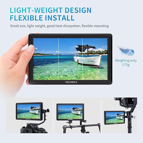 Miniatura 7 de FEELWORLD FW568 6 pulgadas Cámara DSLR Monitor de campo con forma de onda LUTs Video Peaking Focus Assist 1920x1080 IPS 4K HDMI Accesorios de vídeo