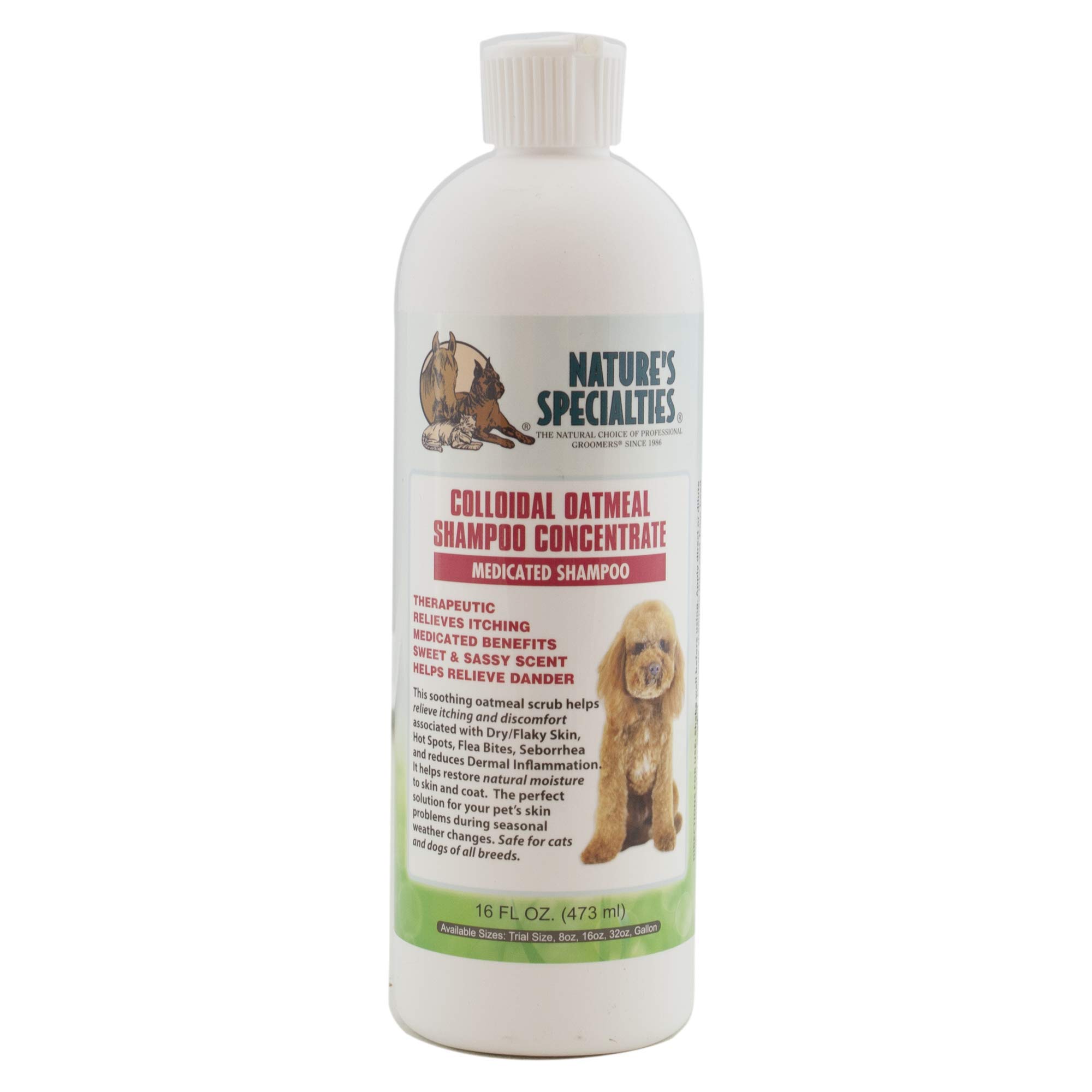 Nature's SpecialtiesColloidal Oatmeal Dog Shampoo Concentrate for Pets,  Natural Choice for Professional Groomers, Relieves Itching, Made in USA, 16  oz