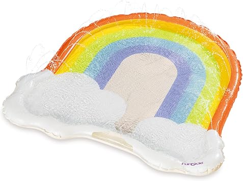 Funsicle 5 قدم Rainbow FunSpray Kids Splash Mat مع رشاشات للمسبح فوق الأرض