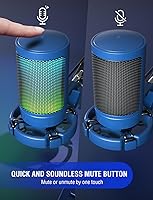 Vista 2 de FIFINE - Micrófono USB para juegos de transmisión para PC para Mac OS/Windows, micrófono condensador cardioide AmpliGame con RGB para grabación