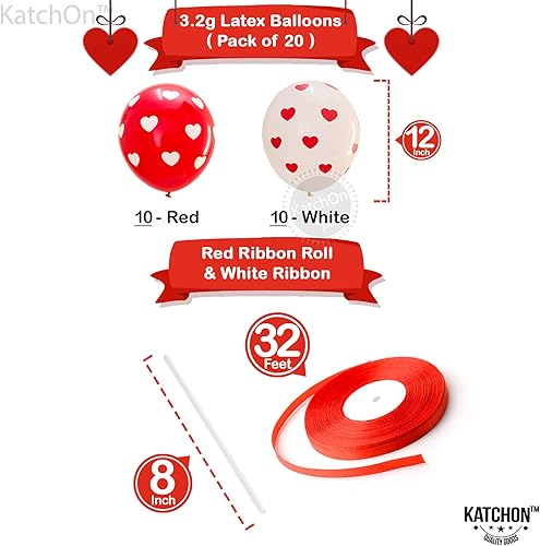 Miniatura 7 de KatchOn, Juego de decoración de globos de San Valentín, 2000 pétalos de rosa, 40 pulgadas, globos de peluche grandes para decoración de San