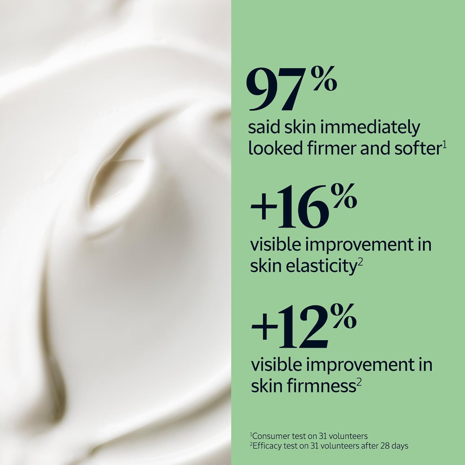 A close-up of the rich, velvety texture of the body cream.