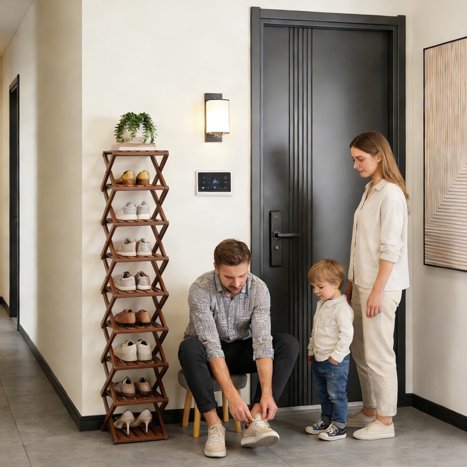 Genérico Scarpiera pieghevole organizer multi-livello per scarpe | Organizer verticale per scarpe per ingresso, camera, armadio, garage, atrio, bagno, soggiorno, appartamento