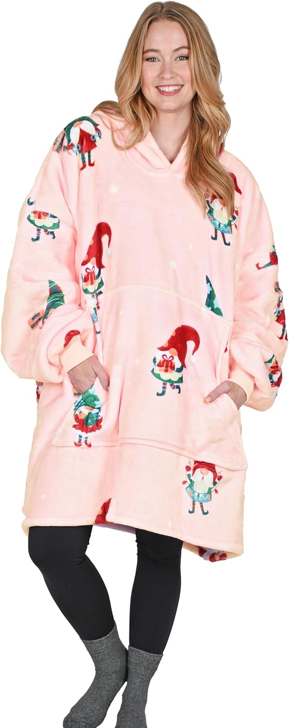 Catalonia Oversized Blanket Hoodie Sweatshirt, Comfortable Wearable Sherpa Pullover,Gift for Her - Image 2