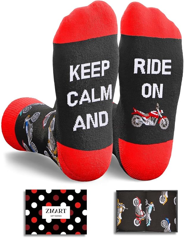Zmart Transportation Gifts for Adult - Airplane Race Car Mountain Bike Motorcycle Socks