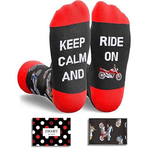 Zmart Transportation Gifts for Adult - Airplane Race Car Mountain Bike Motorcycle Socks